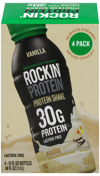 Shamrock Farms Rockin' Protein Lactose Free Vanilla Protein Shake - 4 ct