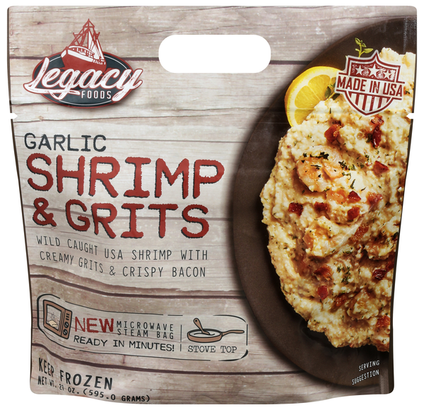 Legacy Foods Garlic Shrimp & Grits Frozen
