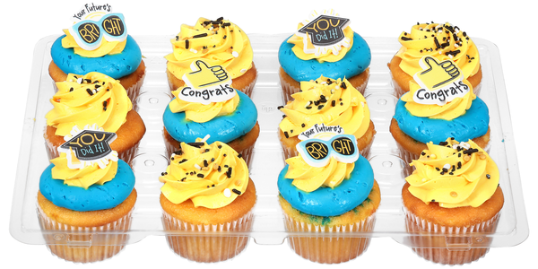 Food Lion Bakery Graduation Yellow Cupcakes w/Trad Vanilla Icing - 12 ct
