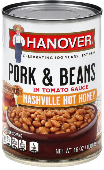 Hanover Nashville Hot Honey Pork & Beans in Tomato Sauce