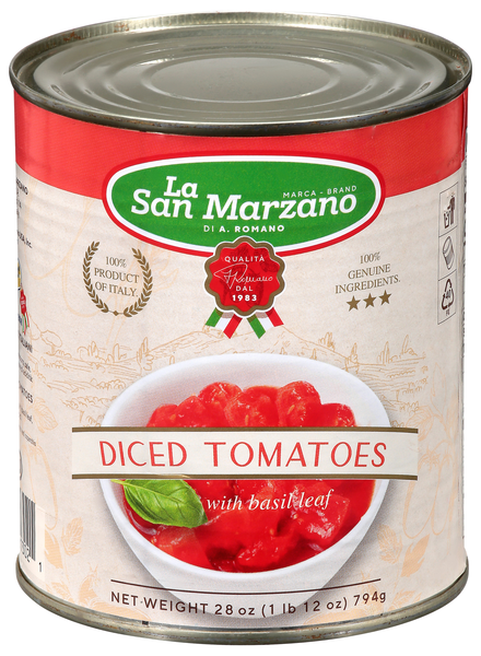 La San Marzano Diced Tomatoes with Basil Leaf