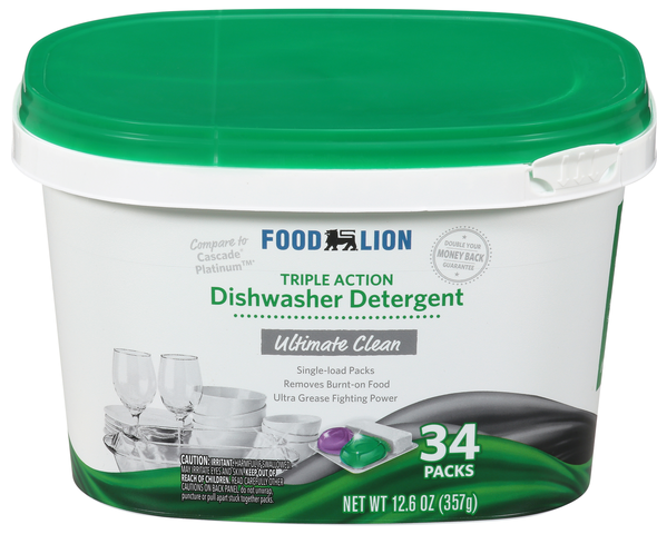 Food Lion Ultimate Clean Triple Action Dishwasher Detergent Packs - 34 ct