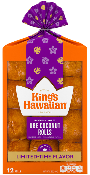 King's Hawaiian Ube Coconut Sweet Dinner Rolls - 12 ct