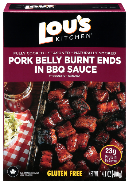 Lou's Kitchen Gluten Free Pork Belly Burnt Ends in BBQ Sauce Frozen