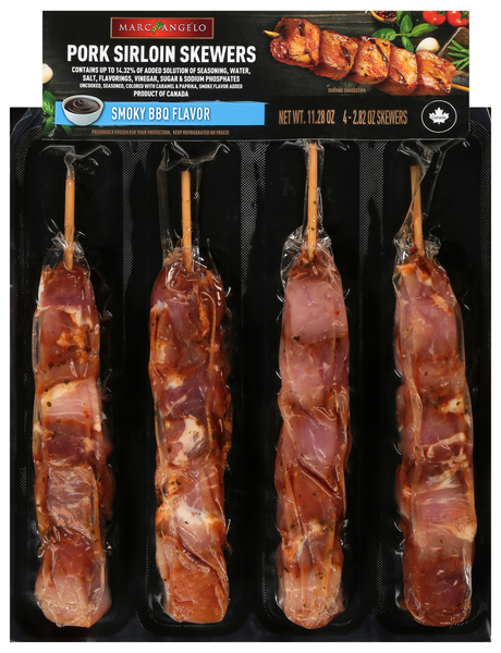 Marc Angelo Smoky BBQ Flavor Pork Sirloin Skewers - 4 ct