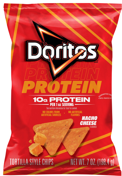Doritos Nacho Cheese Flavored 10g Protein Tortilla Style Chips