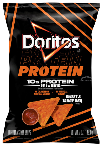 Doritos Sweet & Tangy BBQ Flavored 10g Protein Tortilla Style Chips