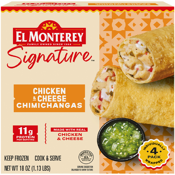 El Monterey Signature Chicken & Cheese Chimichangas - 4 ct Frozen