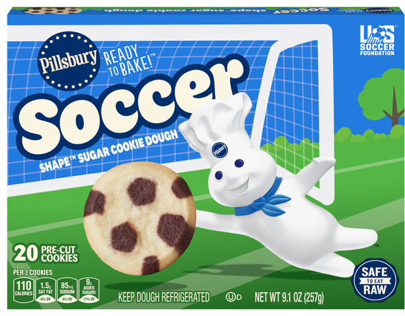 Pillsbury Ready to Bake! Soccer Pre-Cut Sugar Cookie Dough - 20 ct