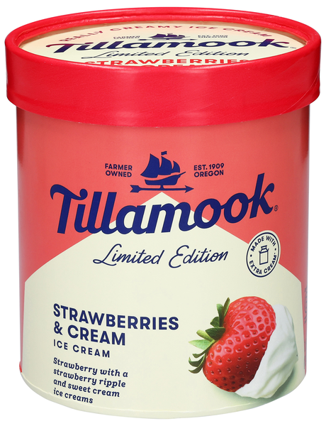 Tillamook Limited Edition Strawberries & Cream Ice Cream