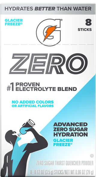 Gatorade Zero Sugar Glacier Freeze Thirst Quencher Powder Sticks - 8 ct