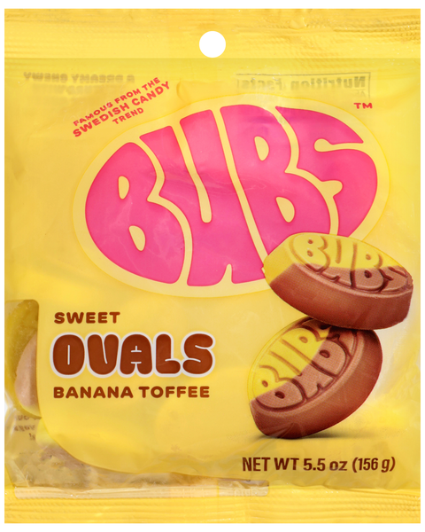 BUBS Banana Toffee Sweet Ovals Swedish Candy