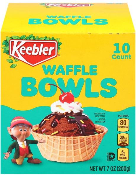 Keebler Waffle Ice Cream Bowls - 10 ct