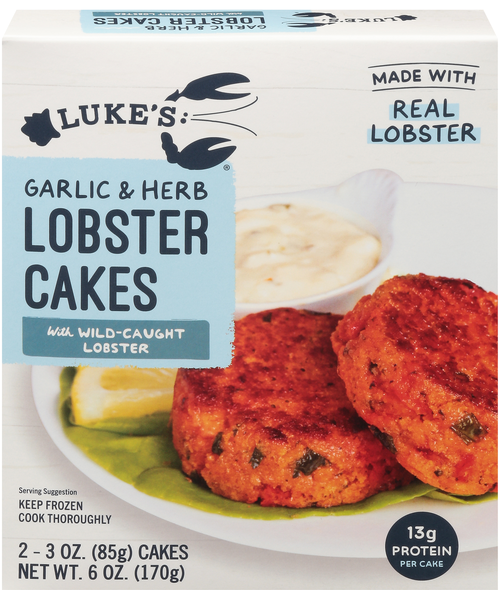 Luke's Wild-Caught Garlic & Herb Lobster Cakes - 2 ct Frozen