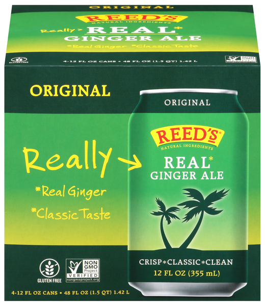 Reed's Gluten Free Real Ginger Ale - 4 pk
