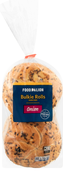Food Lion Onion Bulkie Rolls - 4 ct