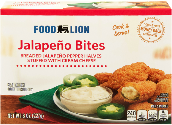 Food Lion Breaded Jalapeno Pepper with Cream Cheese Bites Frozen