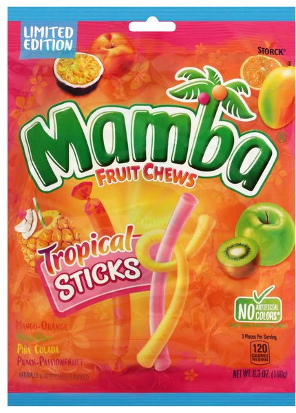 Mamba Tropical Sticks Fruit Chews Candy