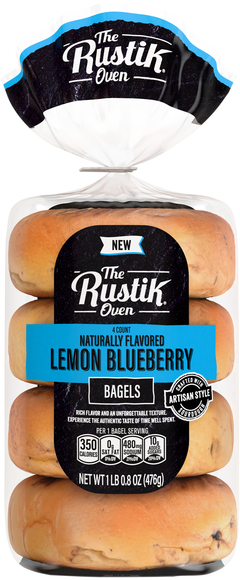 The Rustik Oven Lemon Blueberry Bagels - 4 ct