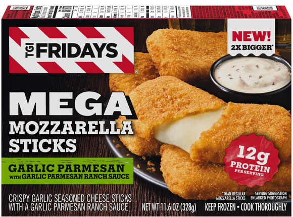 TGI Fridays Mega Garlic Parmesan Mozzarella Sticks Frozen