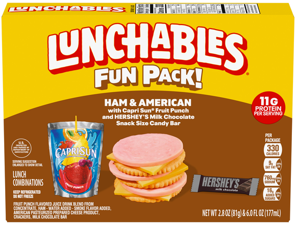 Lunchables Fun Pack! Ham & American with Capri Sun & Hershey's Chocolate