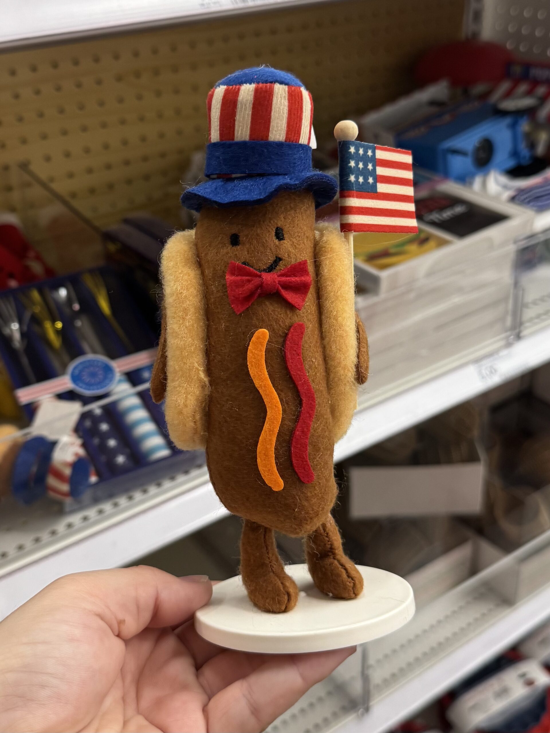 Patriotic Hot Dog Figurine - in store