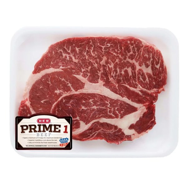H-E-B Prime 1 Beef Boneless Chuck Steak, USDA Prime: $10.09 - $8.07