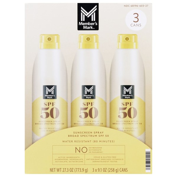 Member's Mark SPF 50 Sunscreen Spray (3-pack) — Price Varies by Location