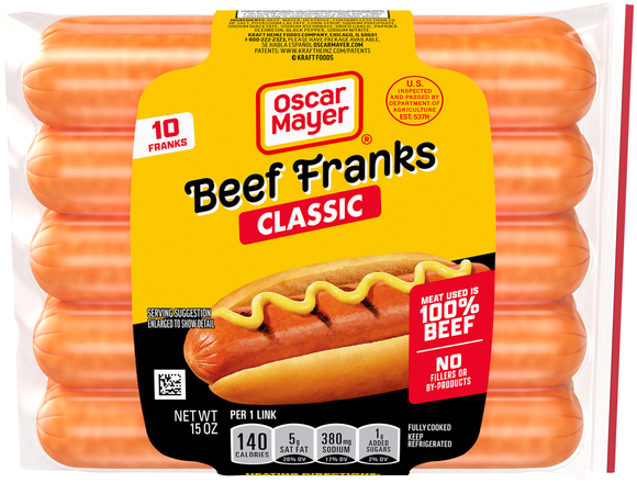 Oscar Mayer Classic Uncured Beef Franks - 10 ct