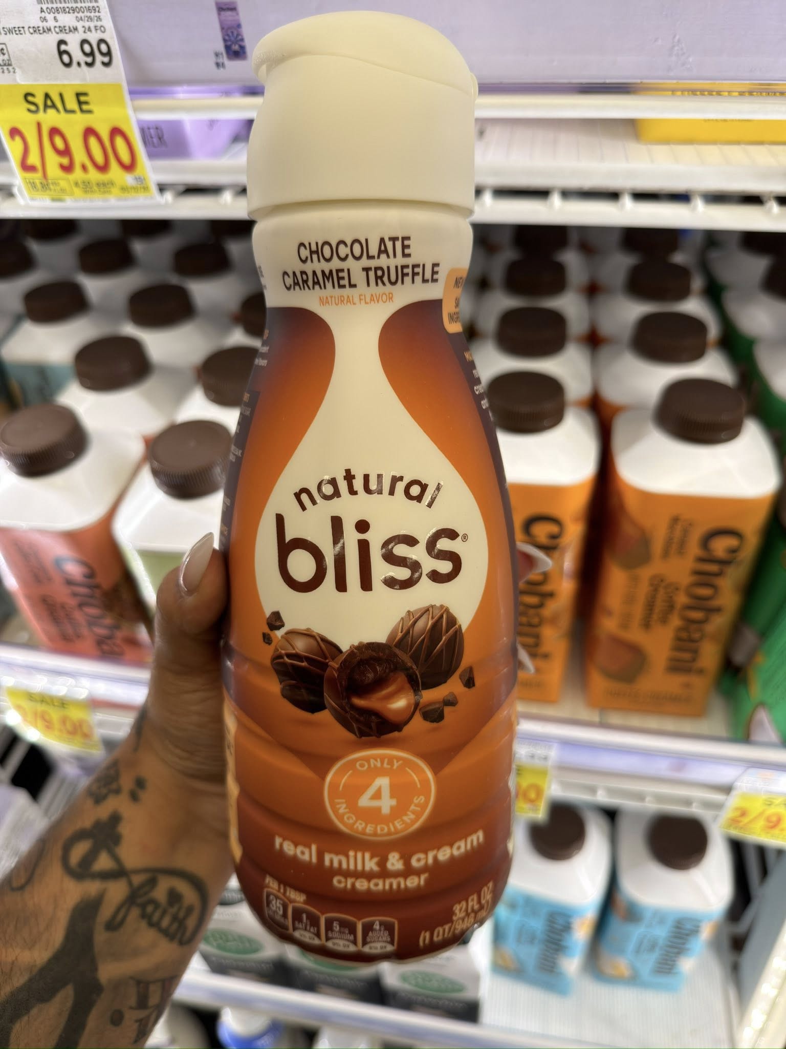 natural bliss Chocolate Caramel Truffle real milk & cream creamer