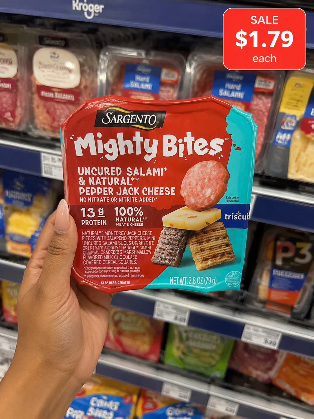 SARGENTO Mighty Bites Uncured Salami & Natural Pepper Jack Cheese