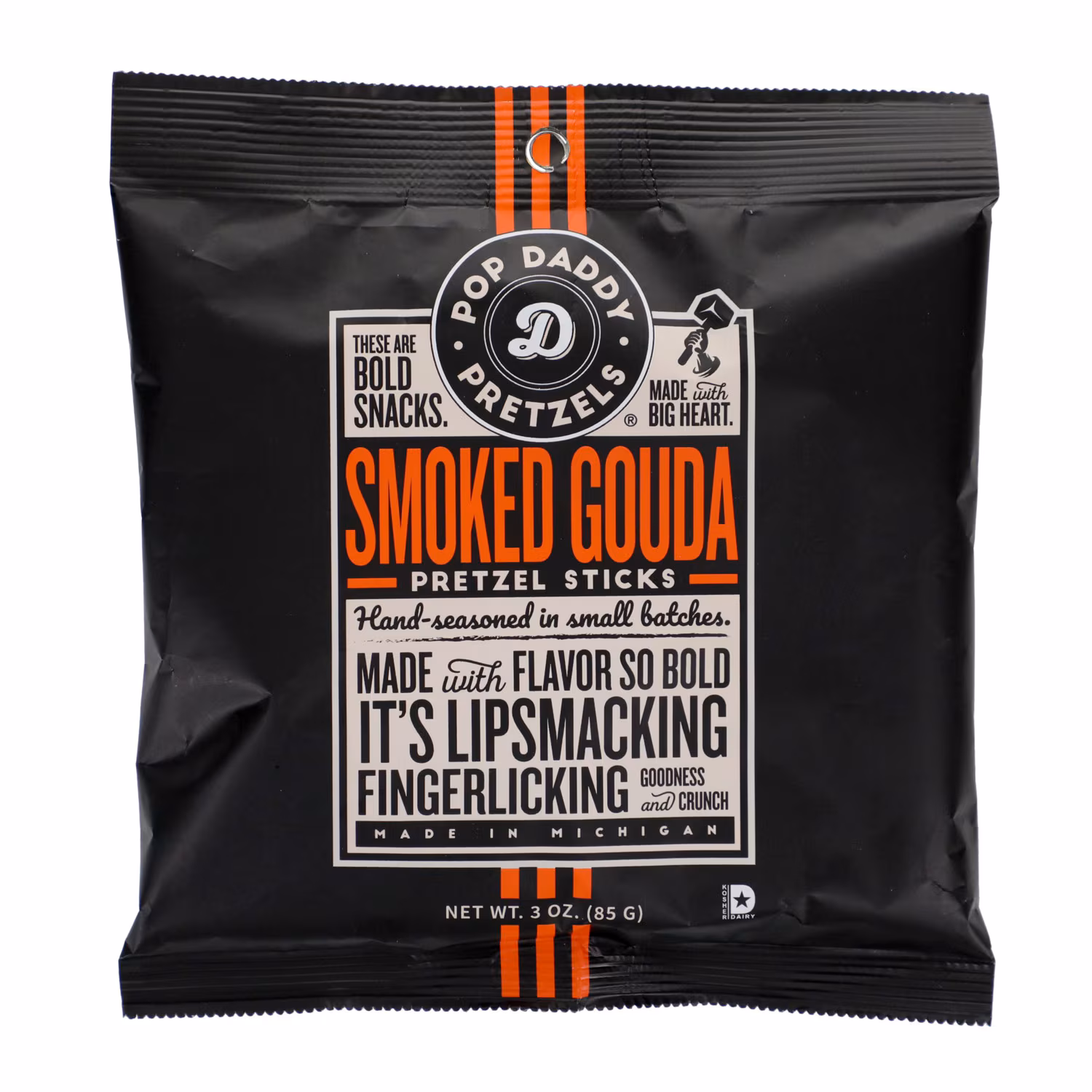 POP DADDY PRETZELS SMOKED GOUDA PRETZEL STICKS
