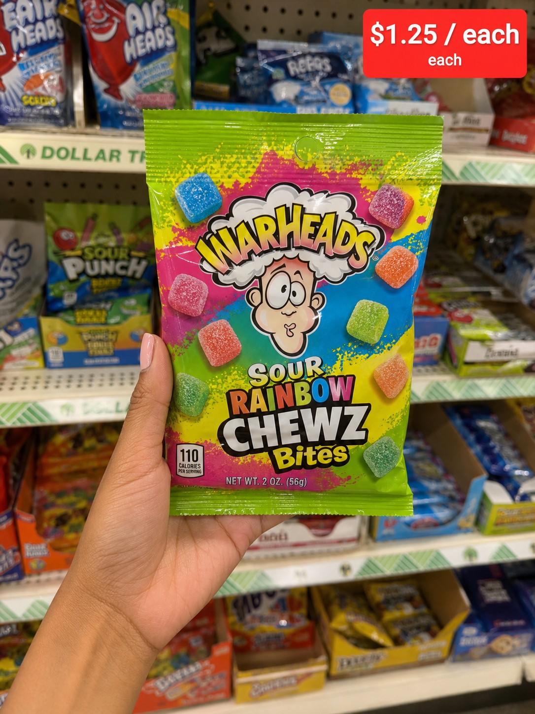 WARHEADS SOUR RAINBOW CHEWZ Bites
