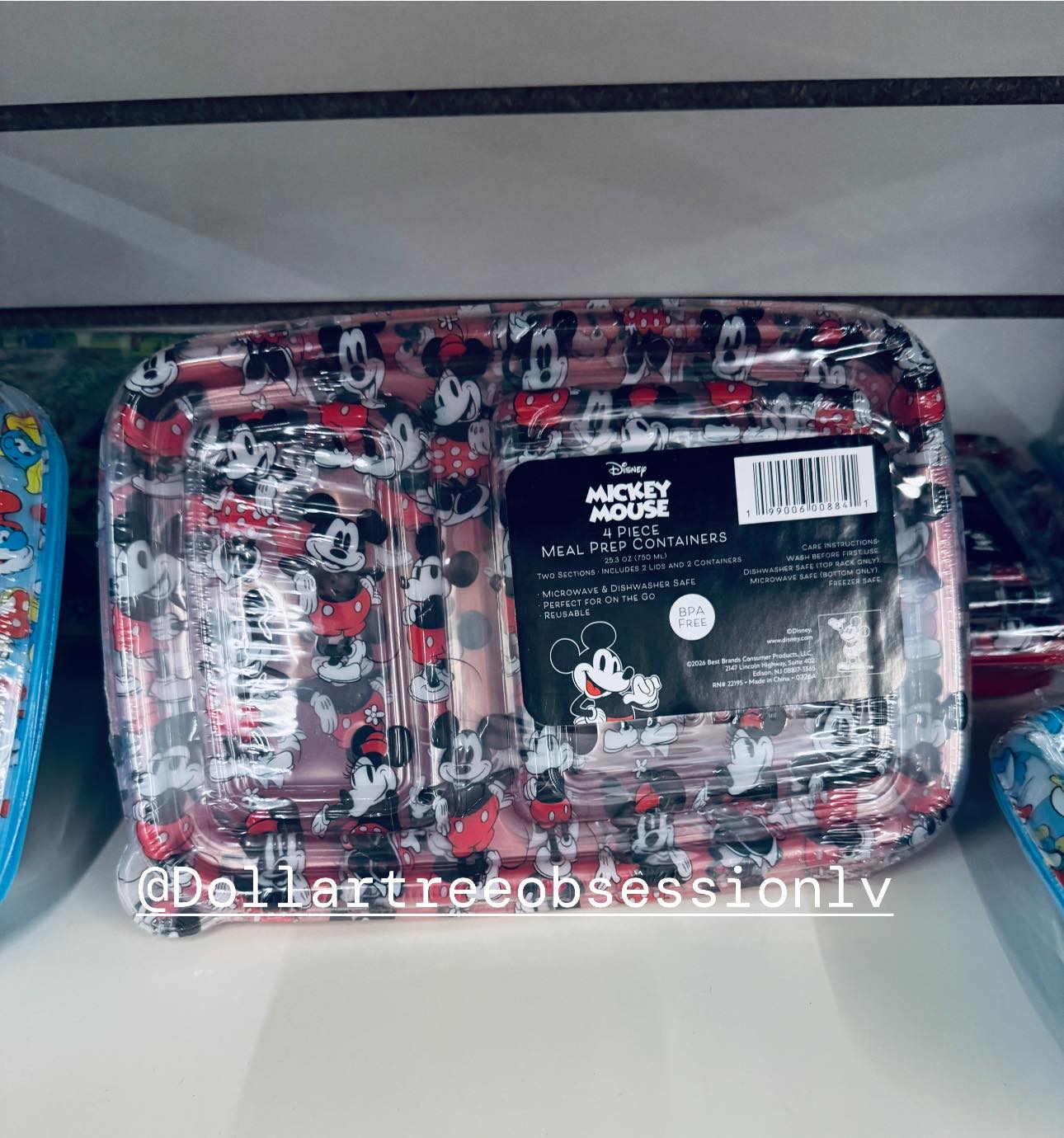Disney MICKEY MOUSE 4 PIECE MEAL PREP CONTAINERS