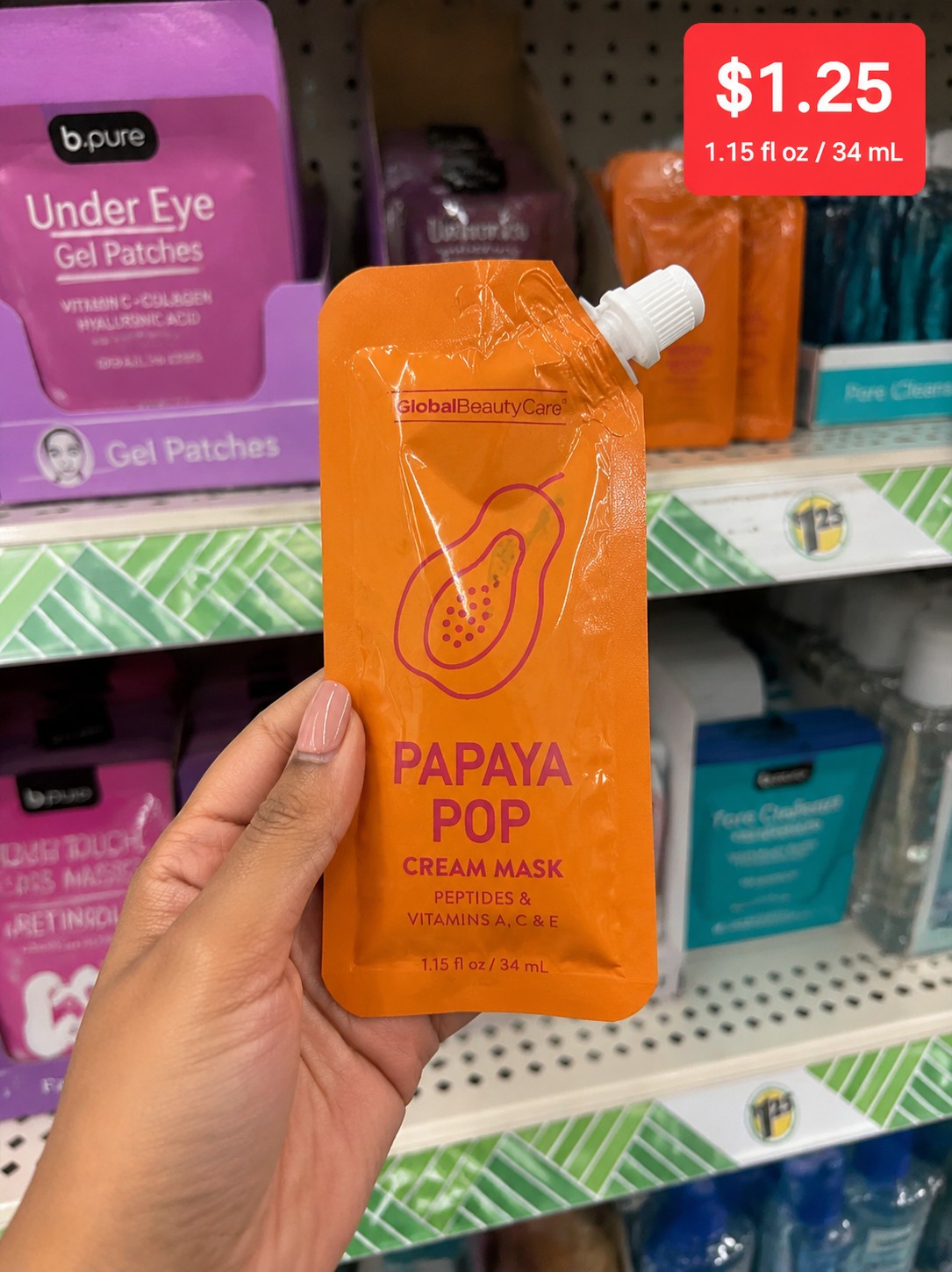 GlobalBeautyCare Papaya Pop Cream Mask Peptides & Vitamins A, C & E