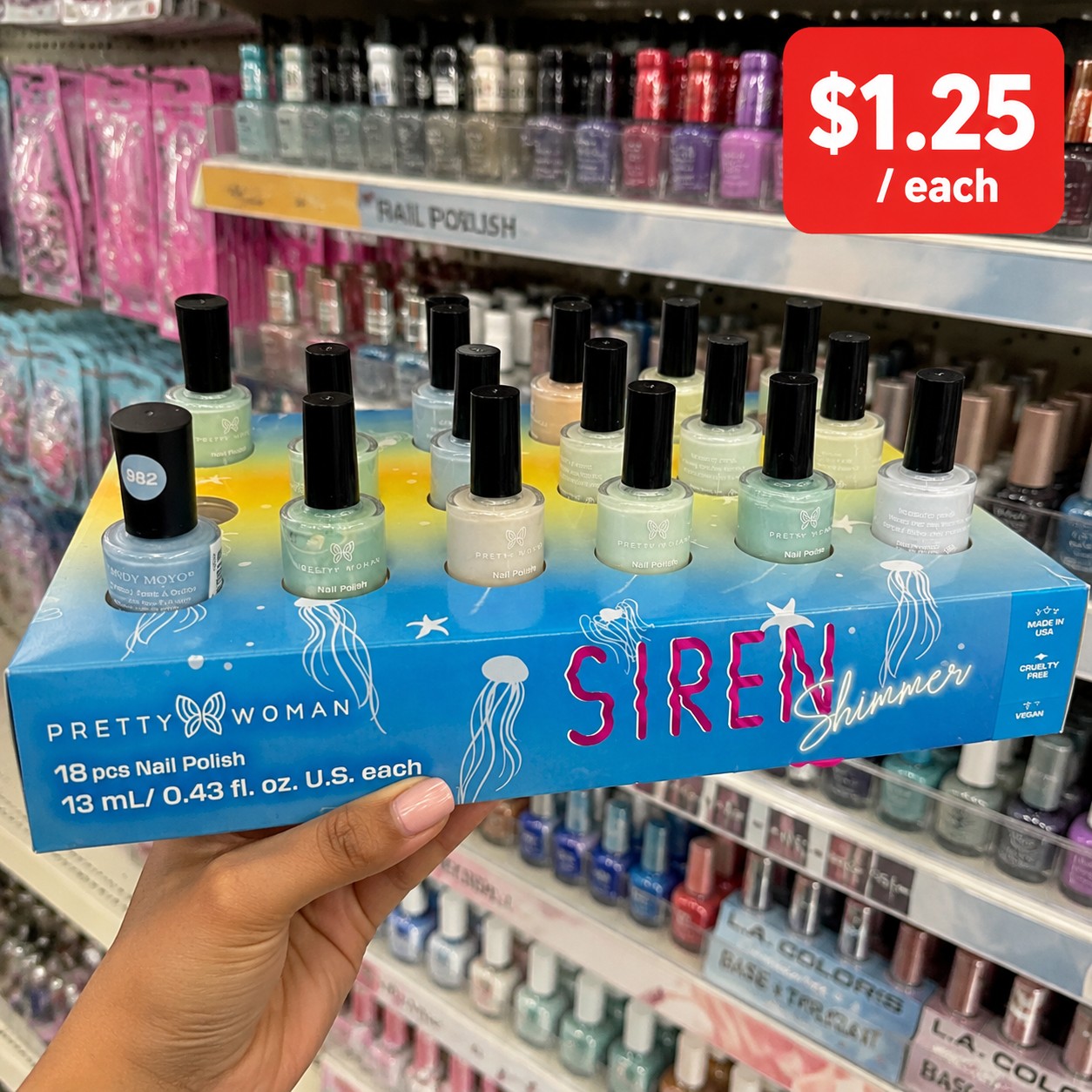 PRETTY WOMAN 18 pcs Nail Polish Siren Shimmer