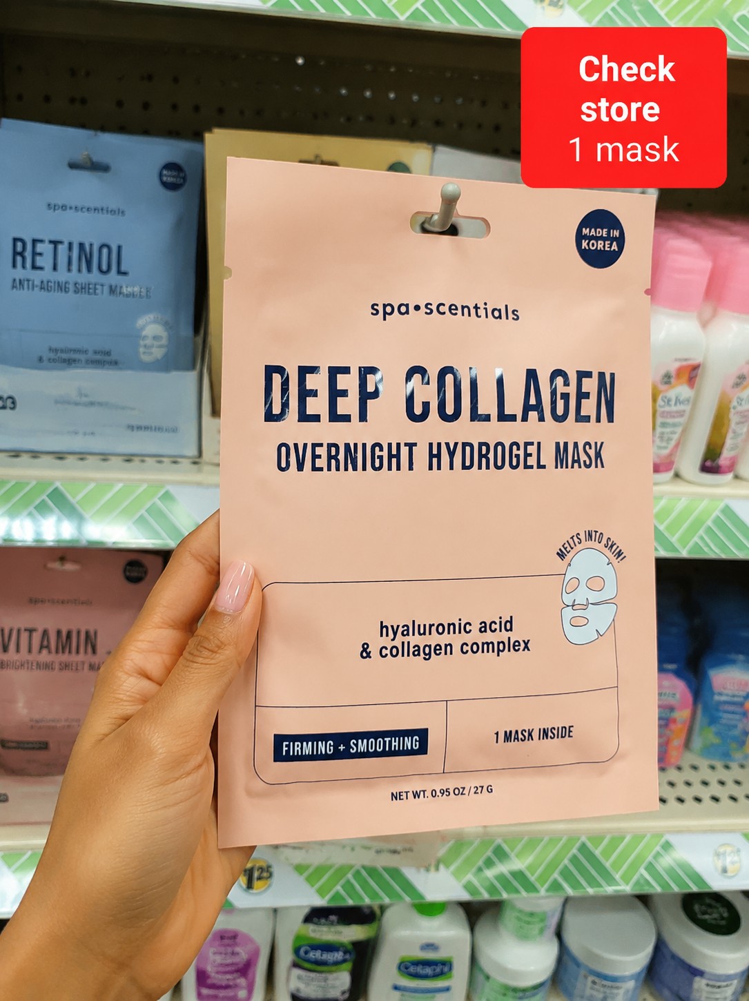 spa•scentials DEEP COLLAGEN OVERNIGHT HYDROGEL MASK