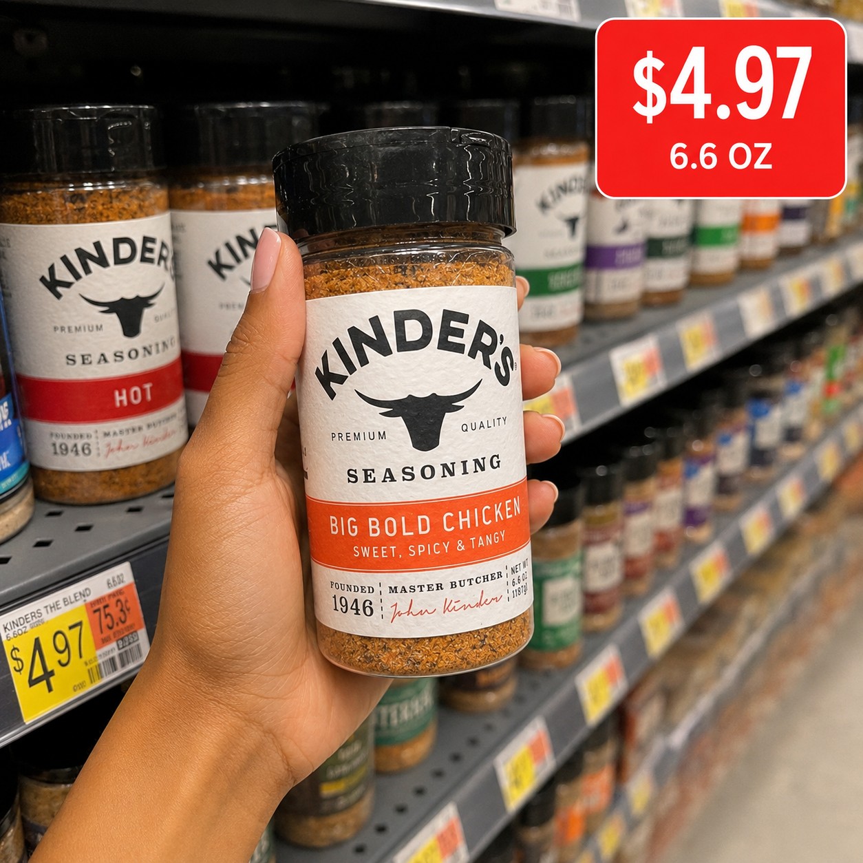 KINDER'S PREMIUM QUALITY SEASONING BIG BOLD CHICKEN SWEET, SPICY & TANGY