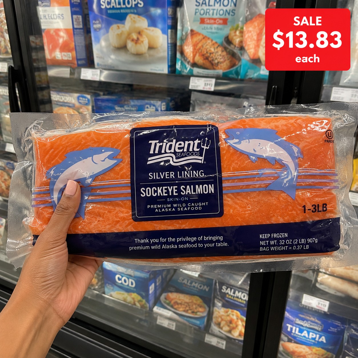 Trident Seafoods Silver Lining Sockeye Salmon 1-3LB