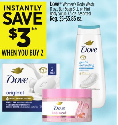 Dove® Women's Body Wash, Bar Soap or Mini Body Scrub