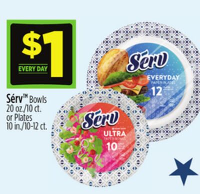 Serv Bowls 20 oz./10 ct. or Plates 10 in./10-12 ct.