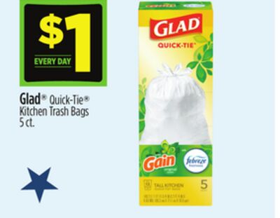Glad Quick-Tie Kitchen Trash Bags