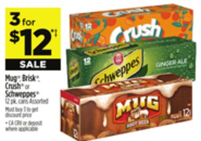 Mug®, Brisk®, Crush® or Schweppes®