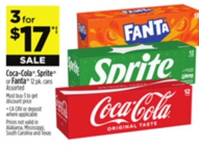 Coca-Cola®, Sprite® or Fanta®