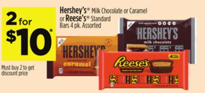 Hershey's® Milk Chocolate or Caramel or Reese's® Standard Bars