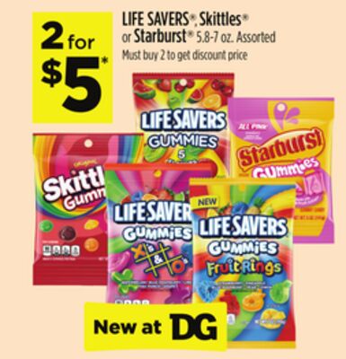 LIFE SAVERS®, Skittles® or Starburst®