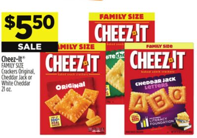 Cheez-It® FAMILY SIZE Crackers Original, Cheddar Jack or White Cheddar
