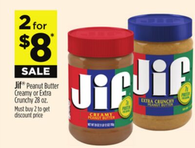 Jif® Peanut Butter Creamy or Extra Crunchy