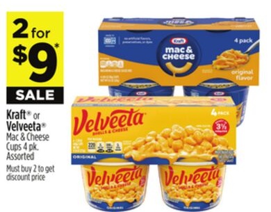 Kraft® or Velveeta® Mac & Cheese Cups