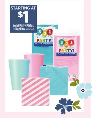 Solid Party Plates or Napkins